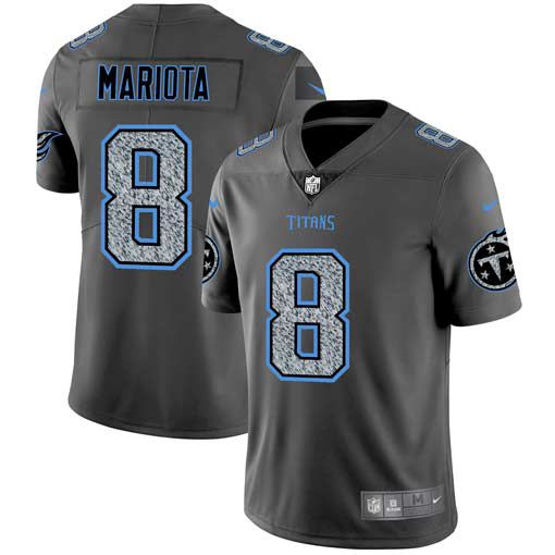 Men Tennessee Titans #8 Mariota Nike Teams Gray Fashion Static Limited NFL Jerseys->youth nfl jersey->Youth Jersey